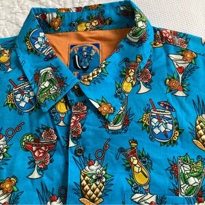 NWT Men’s Pardy Time Hawaiian novelty shirt drinks cocktails bartender size 2X